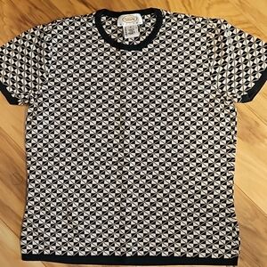 Talbots women's short sleeve silk/cotton lightweight sweater size petite small